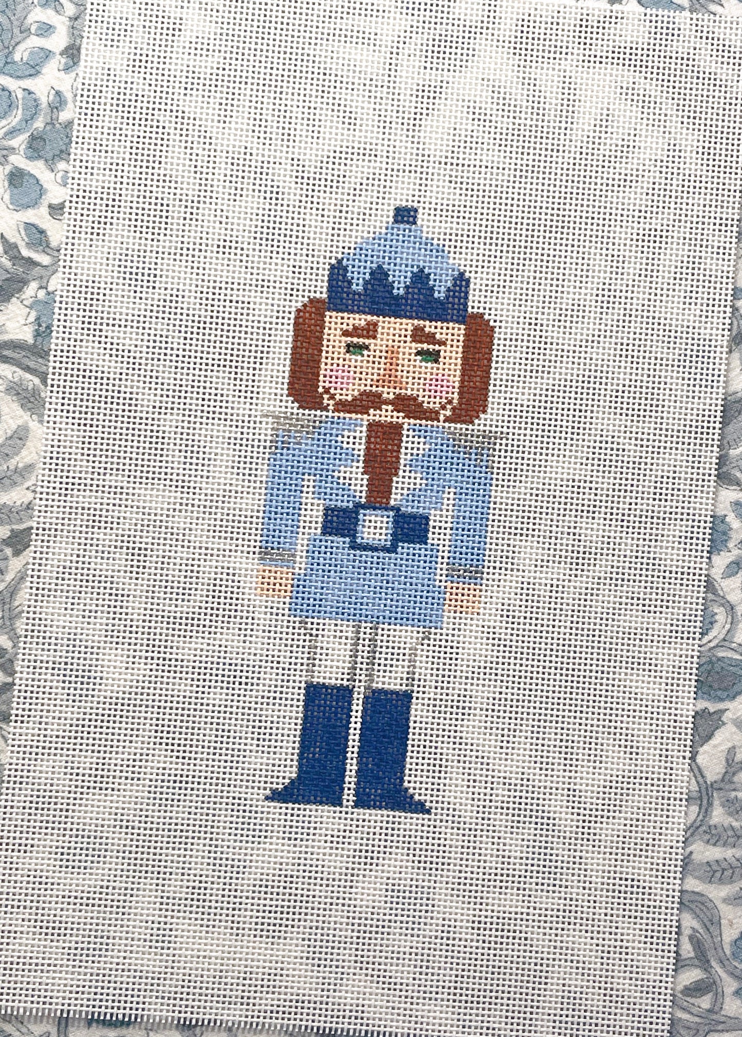 light blue + navy nutcracker