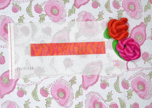 hot pink + orange tiger key fob