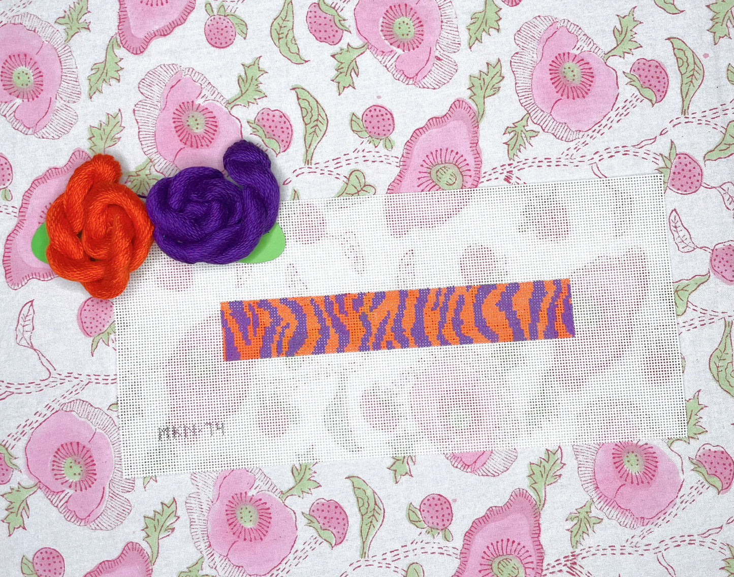 orange + purple tiger key fob