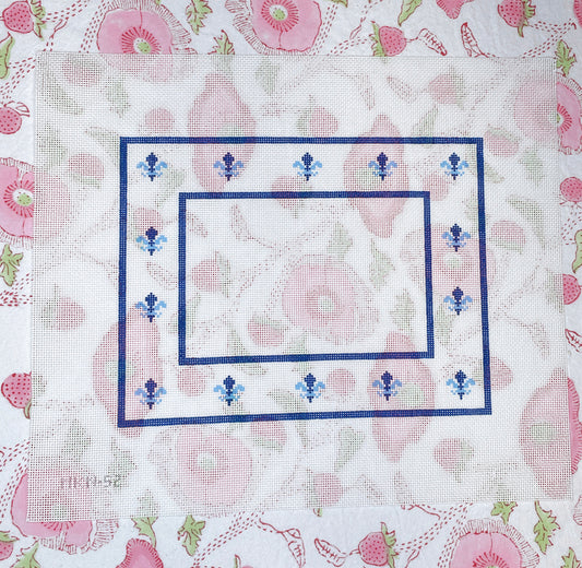 blue fleur-de-lis frame