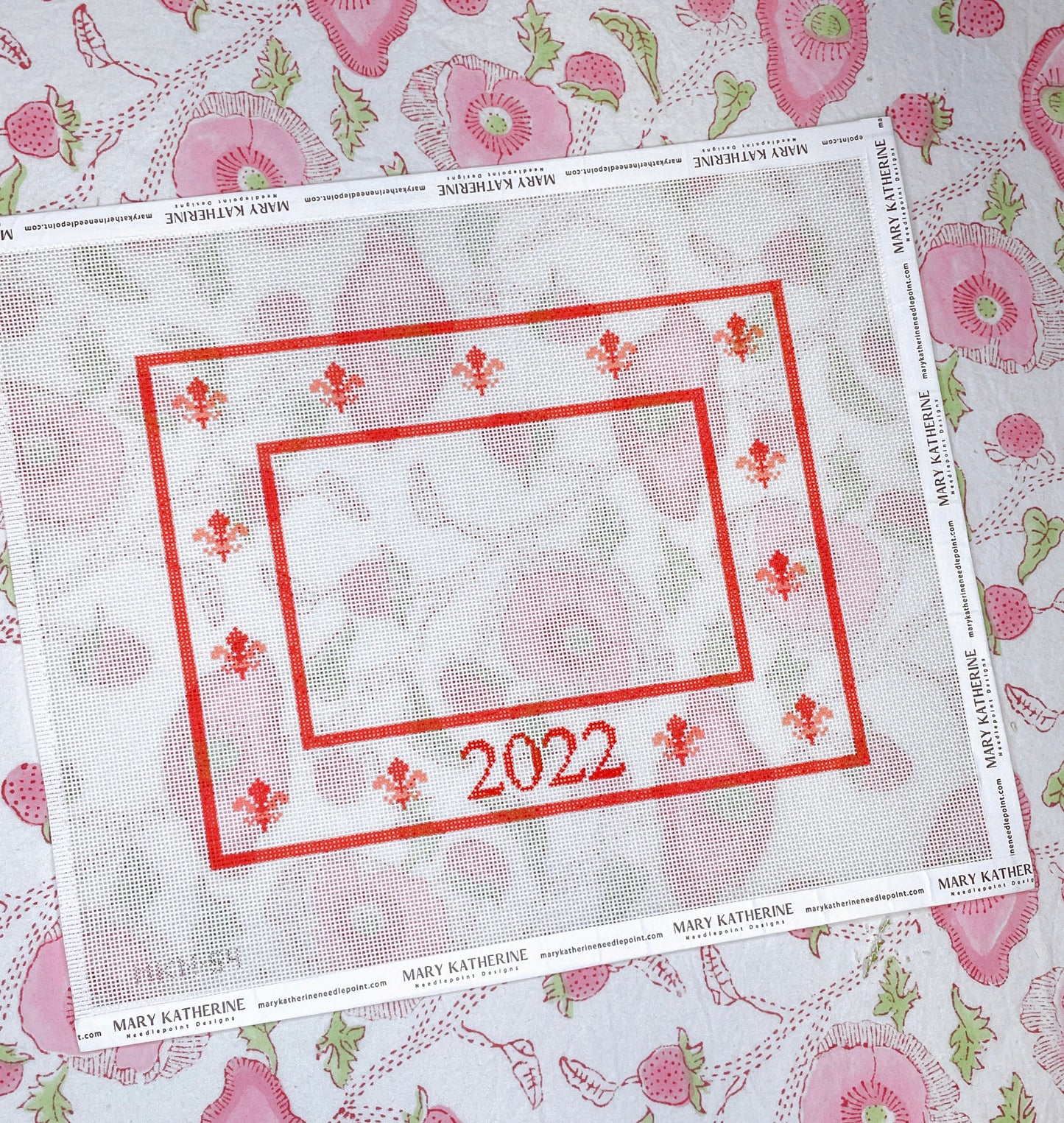 coral fleur-de-lis frame