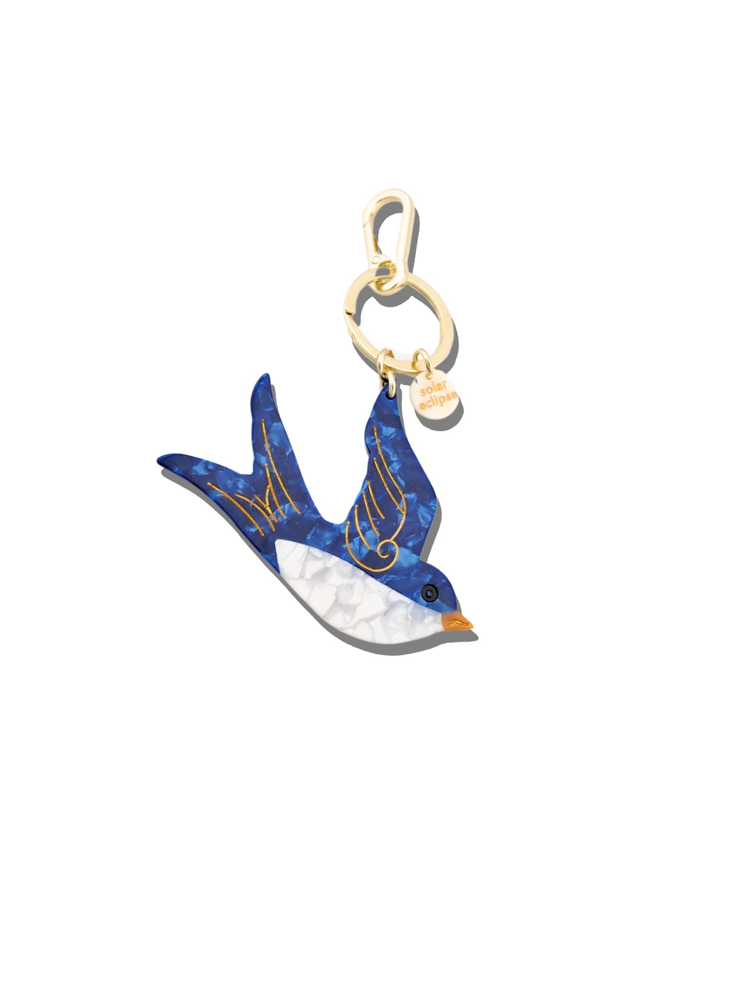 blue swallow bag charm